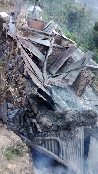 आगोलागीबाट सुनखानीमा दुई घर जलेर नष्ट, १० लाख बढीको क्षति